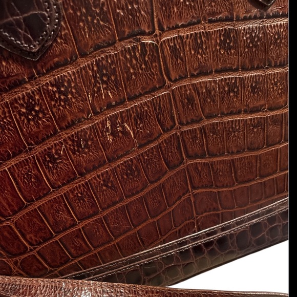 Brahmin Pecan Satchel Crossbody in Crocodile Embossed Leather Honors Collection - Picture 5 of 11